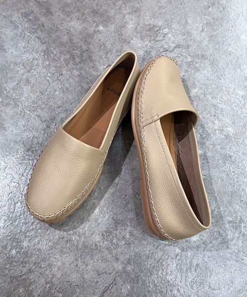 enchanted（エンチャンテッド）の「《APOM》本革アンライニングモカシン（スリッポン・レディース・ホワイト/ベージュ/ブラック/シルバー・38/39/40/41/37/36/35）」の13枚目の写真