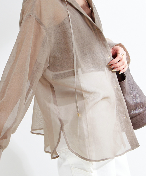 B.C STOCK（ベーセーストック）の「《追加5》手洗い可 / フードシアーブルゾン（その他アウター・レディース・ホワイト/ウッド/ブルー/ブラック・FREE）」の12枚目の写真