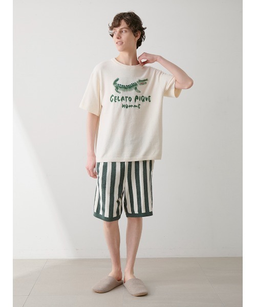 HOMME】エアリーモコ ワニジャガードプルオーバー（ルームウェア