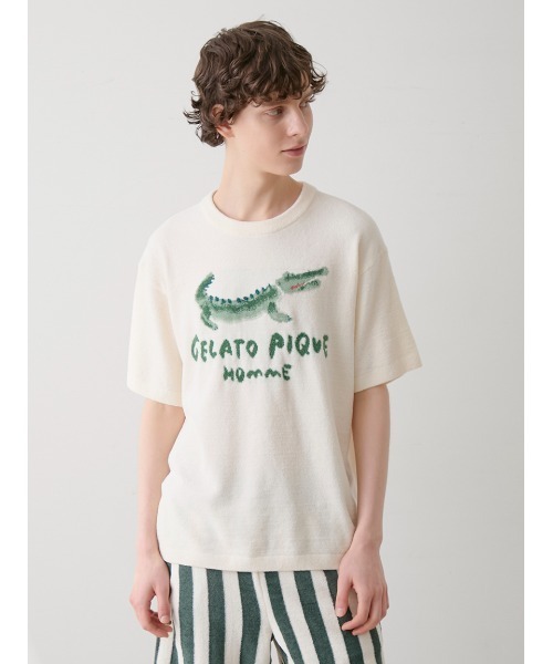 セール】【HOMME】エアリーモコ ワニジャガードプルオーバー