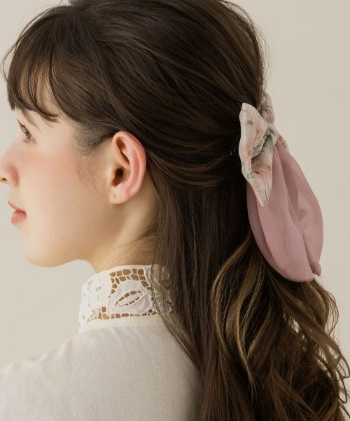 LA MUE】花柄シアーリボンバレッタ（バレッタ/ヘアクリップ）｜LA MUe
