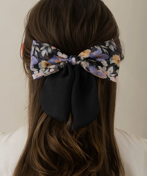 LA MUE】花柄シアーリボンバレッタ（バレッタ/ヘアクリップ）｜LA MUe
