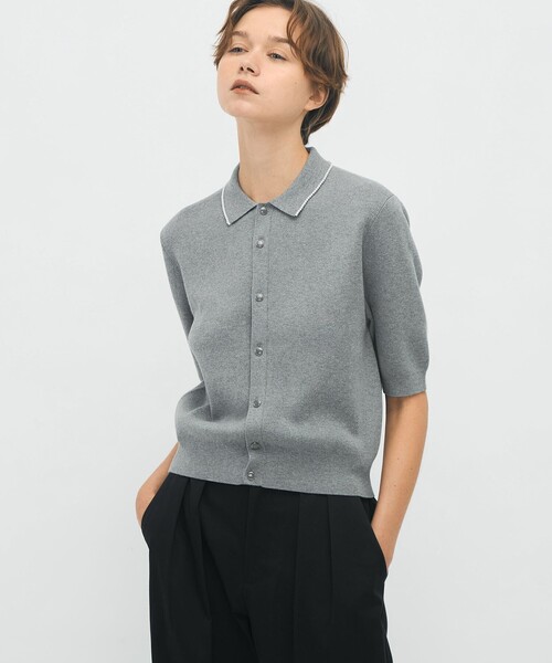 『専用品』　˚✧₊CABaN˚✧₊⁎ 五分袖ポロカーディガン コットンカシミヤ パールポロカーディガン（ニット/セーター