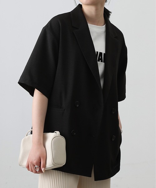 COLONY 2139(コロニートゥーワンスリーナイン)の「テックリネン半袖テーラードジャケット(テーラードジャケット・レディース・ミント/ブラウン/ブラック/グレイッシュベージュ・SMALL/MEDIUM)」の1枚目の写真