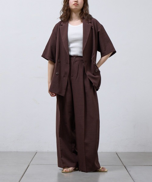 COLONY 2139(コロニートゥーワンスリーナイン)の「テックリネン半袖テーラードジャケット(テーラードジャケット・レディース・ミント/ブラウン/ブラック/グレイッシュベージュ・SMALL/MEDIUM)」の13枚目の写真