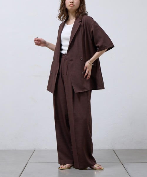 COLONY 2139(コロニートゥーワンスリーナイン)の「テックリネン半袖テーラードジャケット(テーラードジャケット・レディース・ミント/ブラウン/ブラック/グレイッシュベージュ・SMALL/MEDIUM)」の12枚目の写真