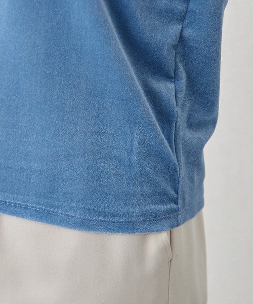 THE PAUSE（ザ ポーズ）の「【THE PAUSE】ベロアコンパクトTシャツ（Tシャツ/カットソー・レディース・ブルー/グレー/オフホワイト・FREE）」の5枚目の写真