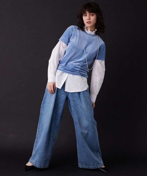 THE PAUSE（ザ ポーズ）の「【THE PAUSE】ベロアコンパクトTシャツ（Tシャツ/カットソー・レディース・ブルー/グレー/オフホワイト・FREE）」の20枚目の写真