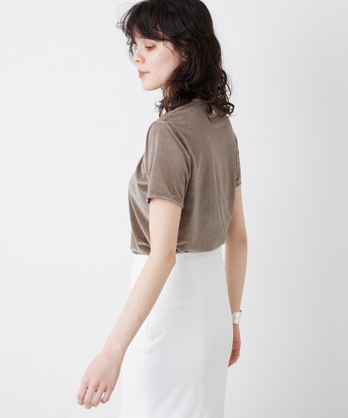 THE PAUSE（ザ ポーズ）の「【THE PAUSE】ベロアコンパクトTシャツ（Tシャツ/カットソー・レディース・ブルー/グレー/オフホワイト・FREE）」の15枚目の写真