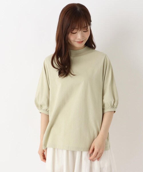 one'sterrace(ワンズテラス)の「パフスリーブ 綿カットソープルオーバー(Tシャツ/カットソー・レディース・ライトグリーン系/ブラック系8/ネイビー系5/アイボリー系8/ベージュ系その他7/レッド系9・02)」の4枚目の写真