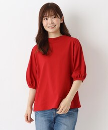 パフスリーブ 綿カットソープルオーバー