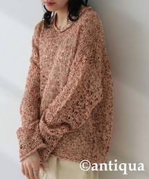 メッシュニット」に該当するニット/セーター（オレンジ/橙色系