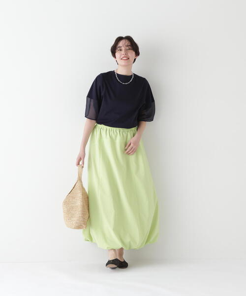 human woman（ヒューマンウーマン）の「◆シアードッキングモックネックカットソープルオーバー（Tシャツ/カットソー・レディース・ライトグリーン/ネイビー/グレー・MEDIUM）」の20枚目の写真