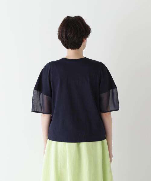 human woman（ヒューマンウーマン）の「◆シアードッキングモックネックカットソープルオーバー（Tシャツ/カットソー・レディース・ライトグリーン/ネイビー/グレー・MEDIUM）」の18枚目の写真