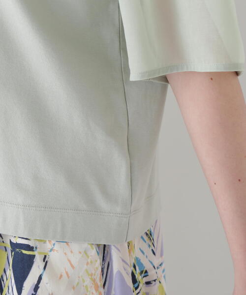 human woman（ヒューマンウーマン）の「◆シアードッキングモックネックカットソープルオーバー（Tシャツ/カットソー・レディース・ライトグリーン/ネイビー/グレー・MEDIUM）」の8枚目の写真