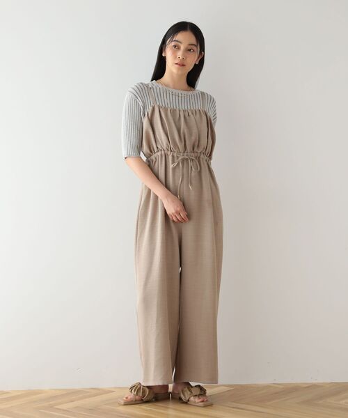 セール】胸元バルーンウエストリボンサロペット（サロペット
