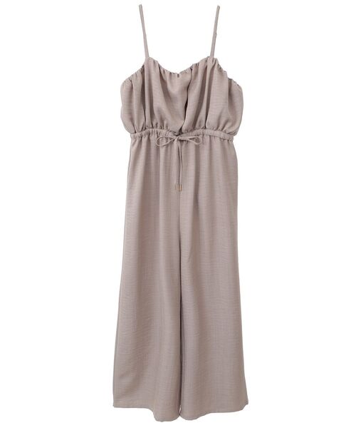 Green Parks(グリーンパークス)の「胸元バルーンウエストリボンサロペット(サロペット/オーバーオール・レディース・ライトベージュ/ブラック・FREE)」の3枚目の写真