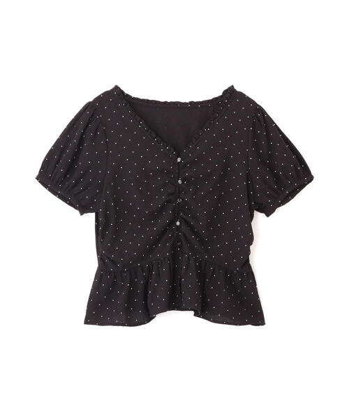 FREE'S MART(フリーズマート)の「◆ペプラムギャザーブラウス(シャツ/ブラウス・レディース・ブルー/ホワイト系その他/ブラウン/ブラック・FREE)」の14枚目の写真