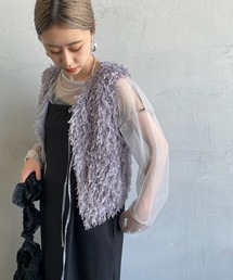 nenom（ネノム）の「[nenom ネノム] 前後2WAY フェザーフリンジショートベスト【追加】（ベスト）」