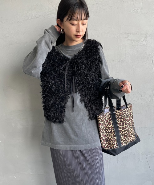 nenom/ネノム] 前後2WAY フェザーフリンジショートベスト【追加