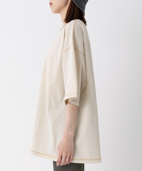 Ocean Pacific（オーシャンパシフィック）の「【OP:オーピー】レディース半袖ラッシュTシャツ/水陸両用半袖ラッシュガード(水着)（ラッシュガード・レディース・ホワイト/ブラウン・MEDIUM/LARGE）」の13枚目の写真