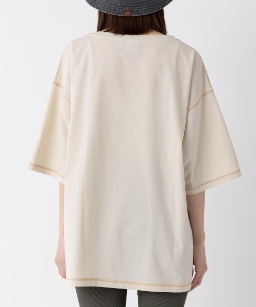 Ocean Pacific（オーシャンパシフィック）の「【OP:オーピー】レディース半袖ラッシュTシャツ/水陸両用半袖ラッシュガード(水着)（ラッシュガード・レディース・ホワイト/ブラウン・MEDIUM/LARGE）」の14枚目の写真