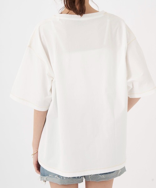 Ocean Pacific（オーシャンパシフィック）の「【OP:オーピー】レディース半袖ラッシュTシャツ/水陸両用半袖ラッシュガード(水着)（ラッシュガード・レディース・ホワイト/ブラウン・MEDIUM/LARGE）」の9枚目の写真