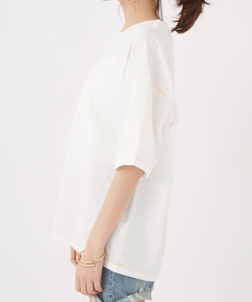 Ocean Pacific（オーシャンパシフィック）の「【OP:オーピー】レディース半袖ラッシュTシャツ/水陸両用半袖ラッシュガード(水着)（ラッシュガード・レディース・ホワイト/ブラウン・MEDIUM/LARGE）」の10枚目の写真