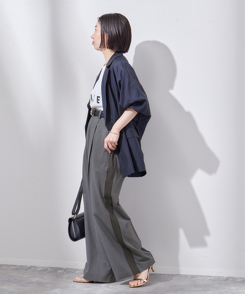 journal standard L'essage（ジャーナルスタンダードレサージュ）の「ライトラインパンツ（スラックス・レディース・チャコールグレー/ベージュ・36/38）」の14枚目の写真