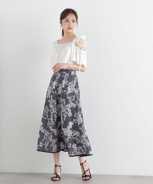 PROPORTION BODY DRESSING（プロポーションボディドレッシング）の「モノトーンシアーフラワースカート / 1215120505（スカート・レディース・ブラウン/ダークグレー・SMALL/MEDIUM/X-SMALL）」の5枚目の写真