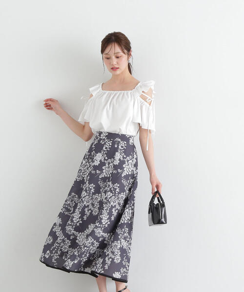 PROPORTIONBODYDRESSING モノトーンシアーフラワースカート モノトーンシアーフラワースカート | PROPORTION BODY DRESSING