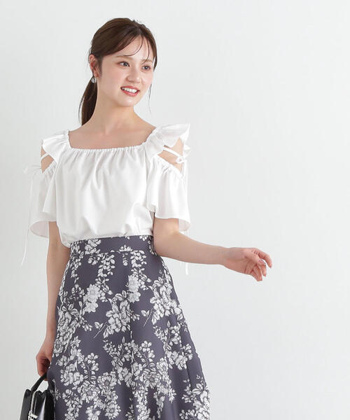 PROPORTION BODY DRESSING（プロポーションボディドレッシング）の「モノトーンシアーフラワースカート / 1215120505（スカート・レディース・ブラウン/ダークグレー・SMALL/MEDIUM/X-SMALL）」の7枚目の写真