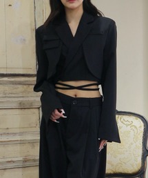 CeLess（セレス）の「Ribbon Lace Tailored Short Jacket / リボンレーステーラードショート丈ジャケット（テーラードジャケット）」