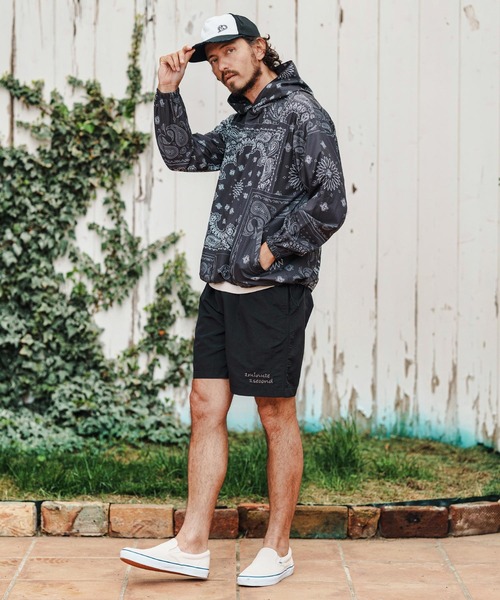 1minute 1second（ワンミニットワンセカンド）の「mp13519-Cursive embroidery nylon swim shorts ナイロンショーツ（その他パンツ・メンズ・チャコール/オリーブ/ブラック・S/M/L/XL）」の7枚目の写真