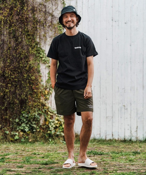 1minute 1second（ワンミニットワンセカンド）の「mp13519-Cursive embroidery nylon swim shorts ナイロンショーツ（その他パンツ・メンズ・チャコール/オリーブ/ブラック・S/M/L/XL）」の13枚目の写真