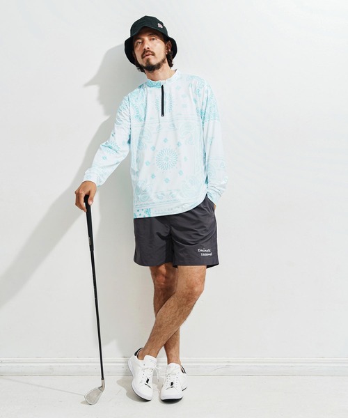1minute 1second（ワンミニットワンセカンド）の「mp13519-Cursive embroidery nylon swim shorts ナイロンショーツ（その他パンツ・メンズ・チャコール/オリーブ/ブラック・S/M/L/XL）」の19枚目の写真