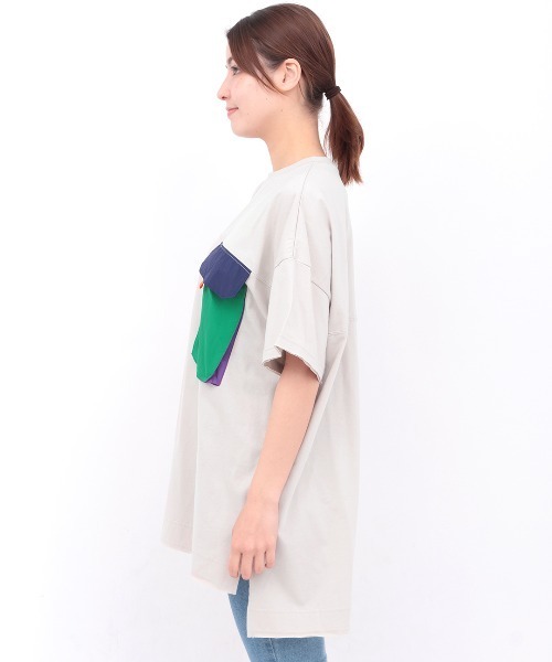 チチカカ（チチカカ）の「ナイロンビッグポケットＴシャツ（Tシャツ/カットソー・メンズ・グレー/チャコールグレー/グリーン・FREE）」の10枚目の写真