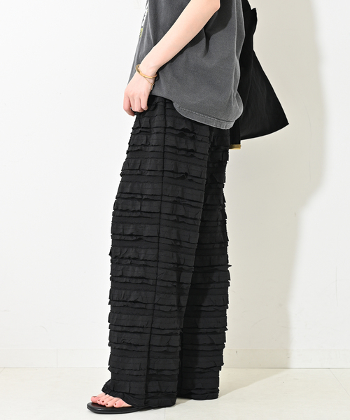 SLOBE IENA フリルカットパンツ ブラック38 フリルカットパンツ(その他パンツ)|SLOBE IENA