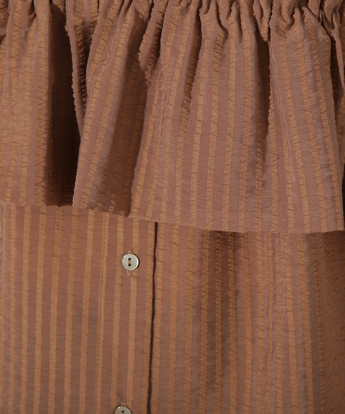 N.（N. Natural Beauty Basic）（エヌエヌナチュラルビューティーベーシック）の「ビスチェレイヤードフレンチスリーブシャツ（シャツ/ブラウス・レディース・オフホワイト/ブルー/ブラウン・MEDIUM）」の17枚目の写真