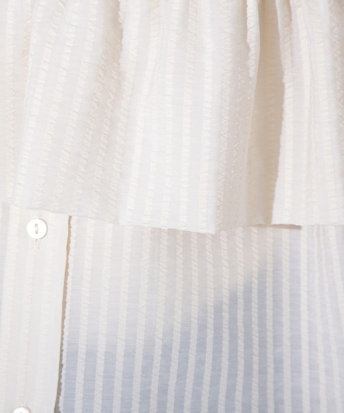 N.（N. Natural Beauty Basic）（エヌエヌナチュラルビューティーベーシック）の「ビスチェレイヤードフレンチスリーブシャツ（シャツ/ブラウス・レディース・オフホワイト/ブルー/ブラウン・MEDIUM）」の10枚目の写真