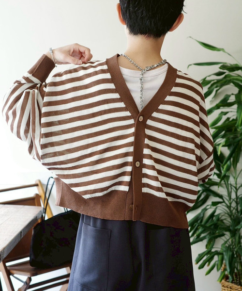 JOURNAL STANDARD LUXE テンジクVネックカーディガン セール】Co/PeテンジクVネックカーディガン（カーディガン