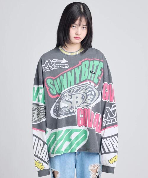 tシャツ littlesunnybite/リトルサニーバイト/racer long tee レディース メンズ Little sunny bite tシャツ littlesunnybite/リトルサニーバイト