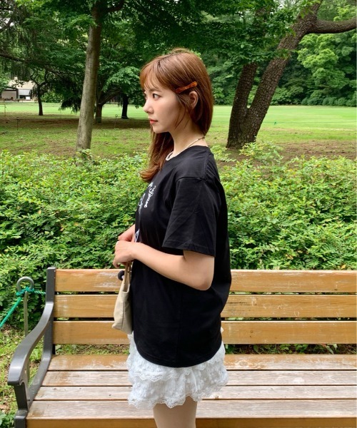 Teem Store(チームストア)の「リボンデザイン プリントTシャツ(Tシャツ/カットソー・レディース・ブラック/ホワイト・S/M)」の14枚目の写真
