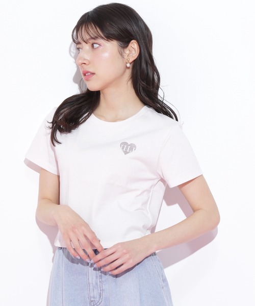 ◇クロップドハート刺繍Tシャツ（Tシャツ/カットソー）｜JILL by