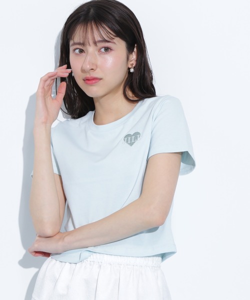 ◇クロップドハート刺繍Tシャツ（Tシャツ/カットソー）｜JILL by