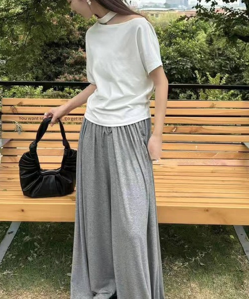Lace Ladies（レースレディース）の「ワンショルダー チョーカー ドルマンスリーブ 半袖 カットソー（Tシャツ/カットソー・レディース・ホワイト/ブラック/グレー・FREE）」の5枚目の写真