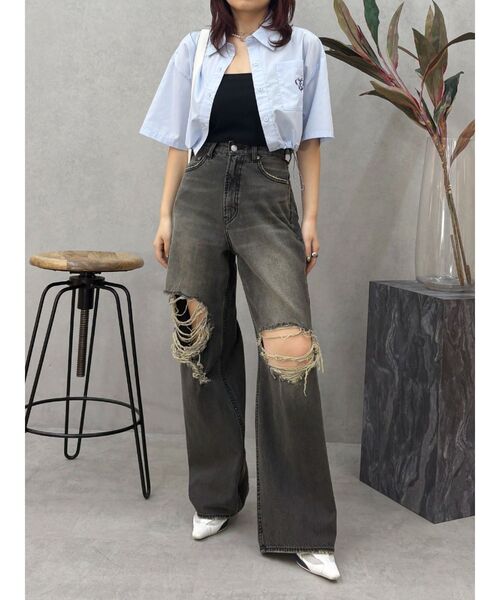 EVRIS（エヴリス）の「ワンポイントショートシャツ（シャツ/ブラウス・レディース・ホワイト/ブルー・FREE）」の14枚目の写真