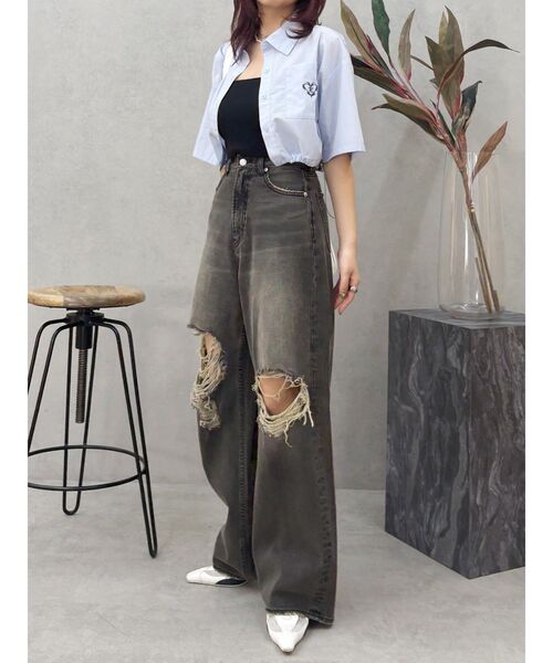 EVRIS（エヴリス）の「ワンポイントショートシャツ（シャツ/ブラウス・レディース・ホワイト/ブルー・FREE）」の15枚目の写真