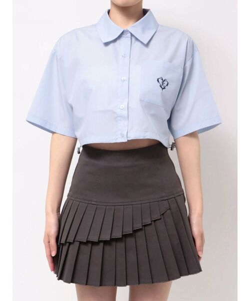 EVRIS（エヴリス）の「ワンポイントショートシャツ（シャツ/ブラウス・レディース・ホワイト/ブルー・FREE）」の17枚目の写真