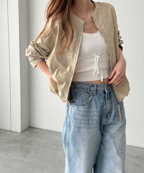 ノーカラーボアコート ブルゾン CANAL JEAN サイズM Via.J